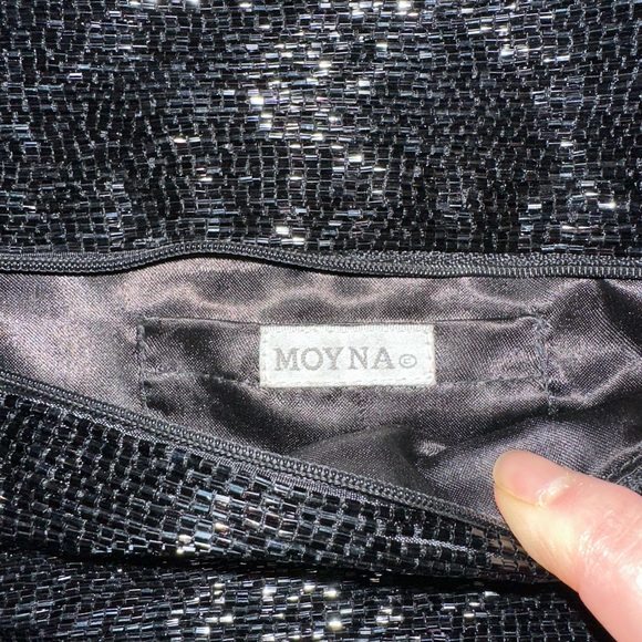 Moyna Classic Beaded Black Clutch Handbad Purse NWOT Must Have Staple - Picture 4 of 4